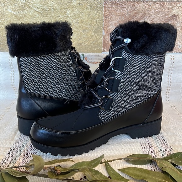 🖤 NEW JBU Lace Up Mid-Calf Winter & Cold Weather Boots — Women’s Size 8 🖤 - Picture 1 of 17